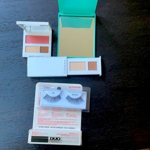 Clinique 2 eye shadows & mirror eye lashes & glue